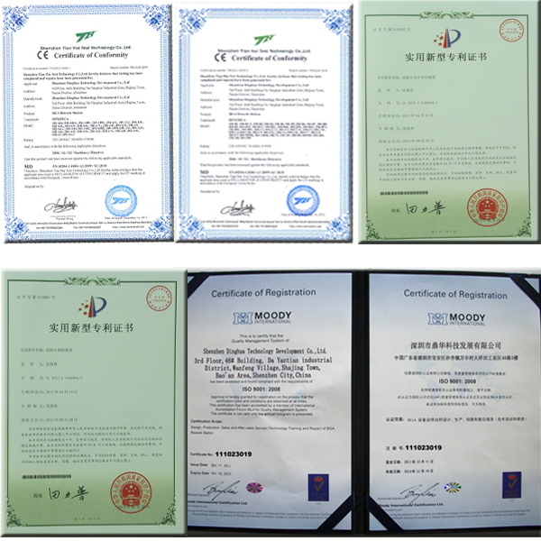 BGA REWORK STATION의 CE 및 Patern